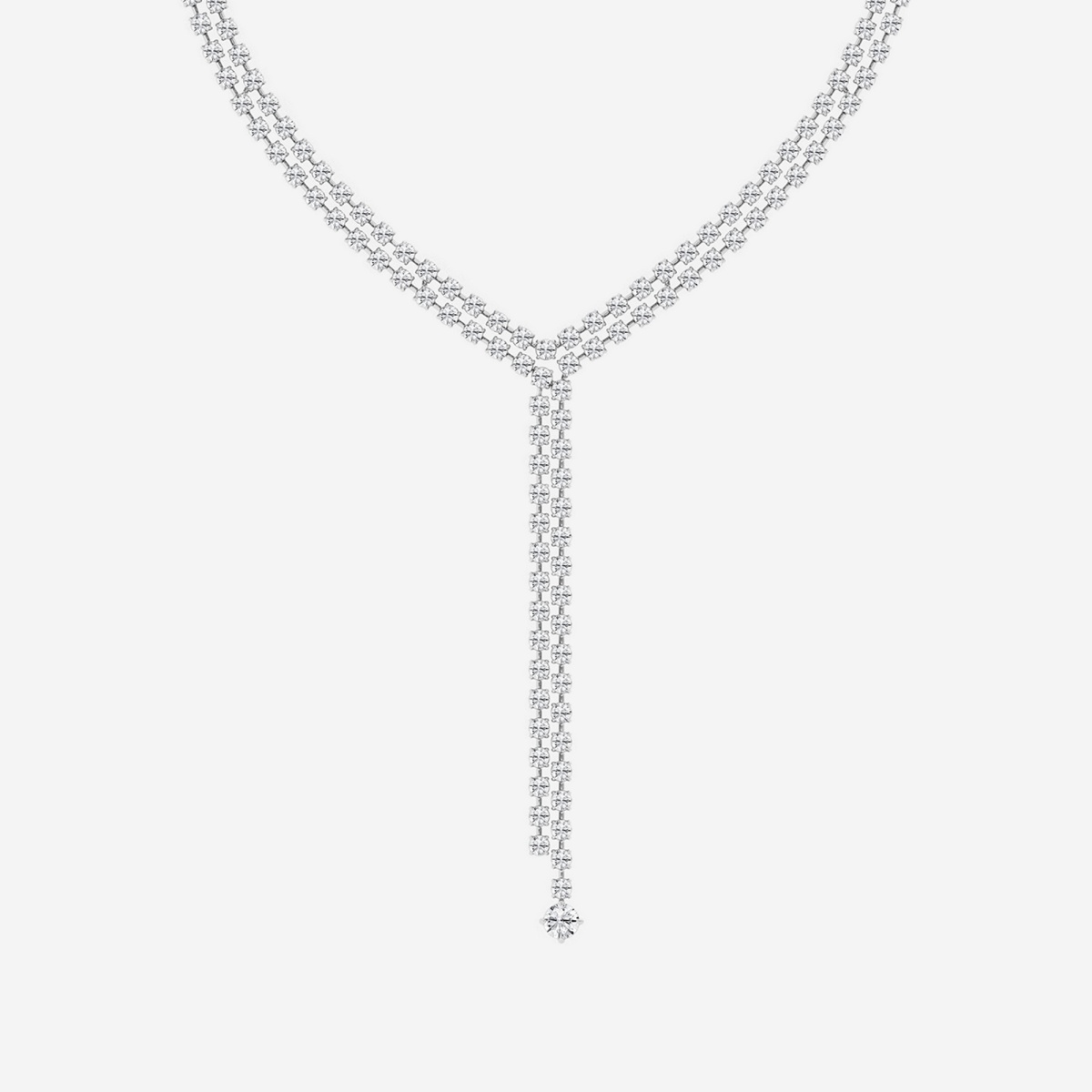 Additional Image 1 for  25 ctw Round Lab Grown Diamond Double Row Lariat Fashion Necklace